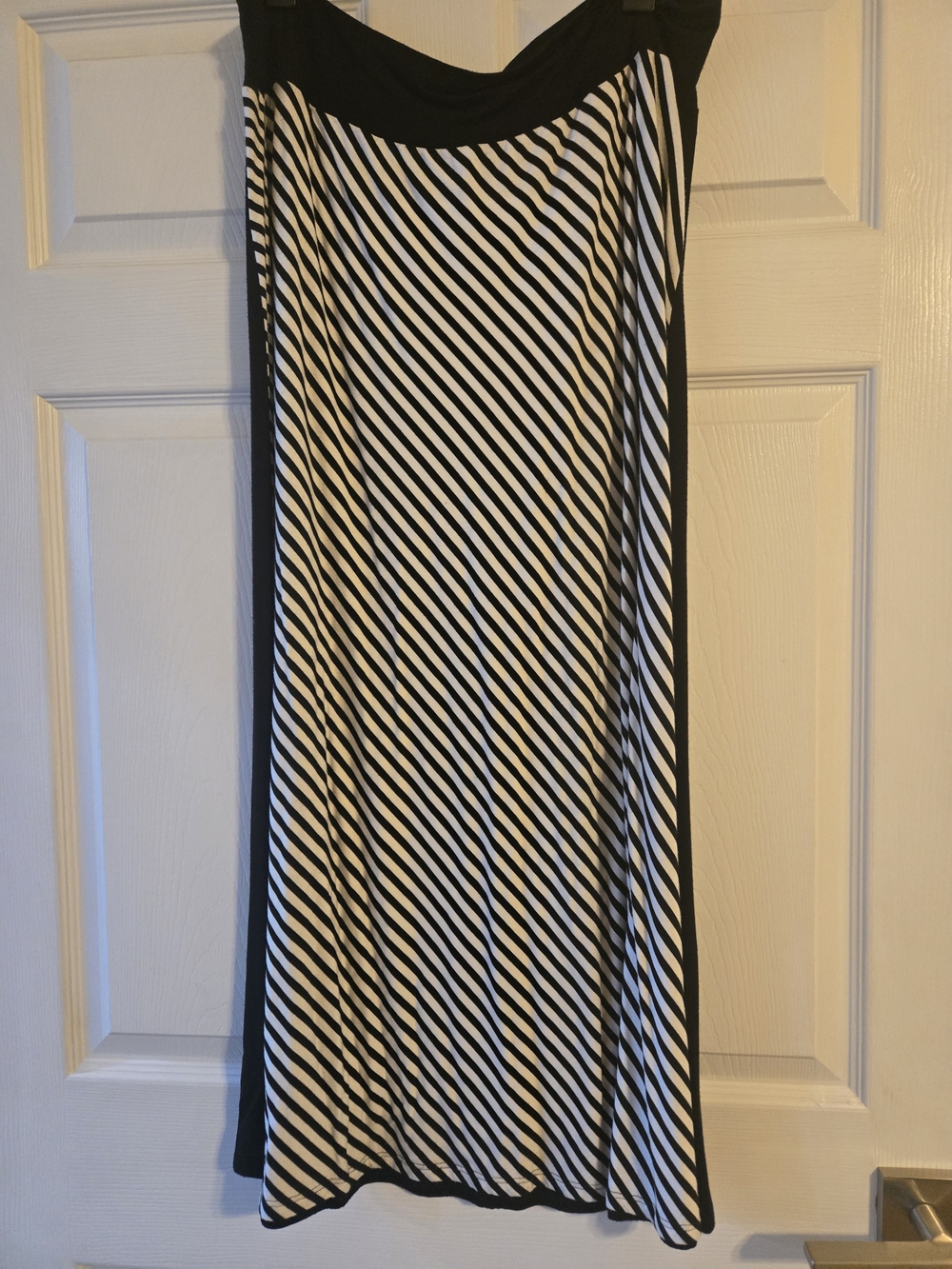 Karen Kane Black and White Diagonal Stripe Maxi Skirt